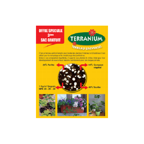 TERRANIUM LOT ( 3 SACS * 10 L ) TERRANIUM LOT ( 3 SACS * 10 L )